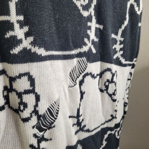 Dolls Kill Hello Kitty Small Sweater pullover graphic holes distress ribbed knit - Picture 9 of 11